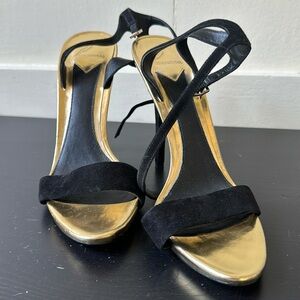 Brian Atwood Black & Gold Heels